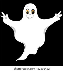 The good ghost. Cartoon vector illustration.