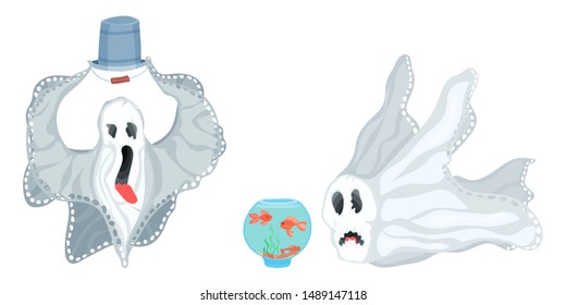 good ghosts are played with a bucket and aquarium cartoon