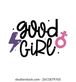 Good Girl Lettering Vector Design.