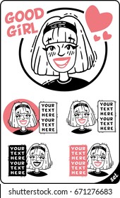 good girl Set for text pink
