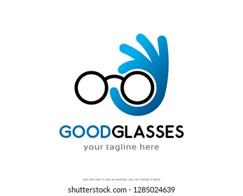 Good Glasses Logo Template Design Vector, Emblem, Concept Design, Creative Symbol, Icon