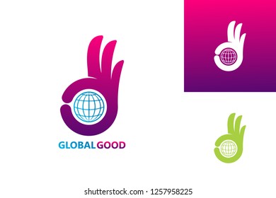 Good Globe Logo Template Design Vector, Emblem, Design Concept, Creative Symbol, Icon