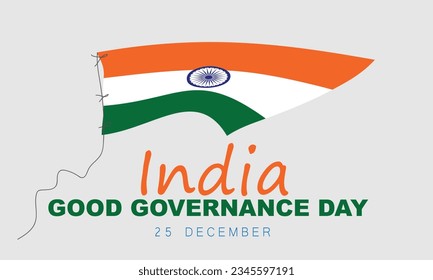 Good Governance Day India. background, banner, card, poster, template. Vector illustration.