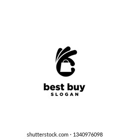 good hand best buy logo icon symbol designs vector illustration template