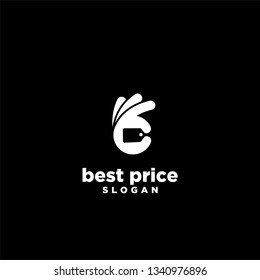 good hand best tag buy logo icon symbol designs vector illustration template