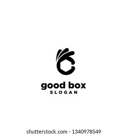 good hand box delivery logo icon symbol designs vector illustration template