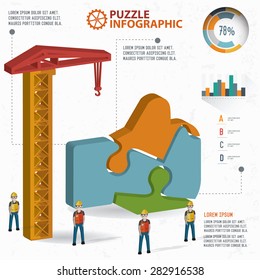 Good hand puzzle design, info graphic design. Clean vector.
