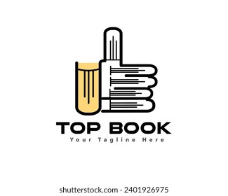 good hand thumbs up book form logo icon symbol design template illustration inspiration