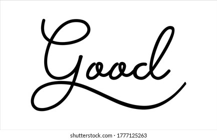 Tipografía escrita de Buena Mano Grabación de texto de escritura negra y frase caligráfica aislada en el fondo blanco