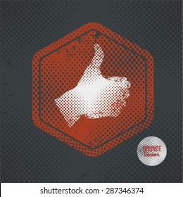 Good hand,stamp design on old dark background,grunge concept,vector
