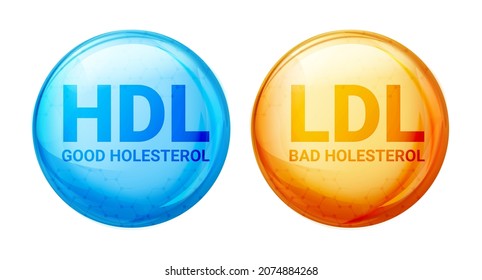 Good HDL And Bad LDL Cholesterol Icon Blood Vessel Density. Vector High Cholesterol Level