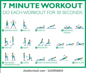 Good health and fitness, just seven minutes of exercise can do a body good. Loose fat and gain muscle in 7 minutes a day. Body exercise that you can do every where