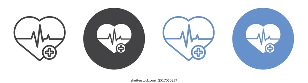 Good health icon flat line symbol set.