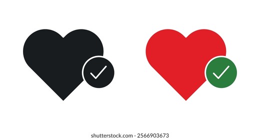 Good health icon set in black and colored