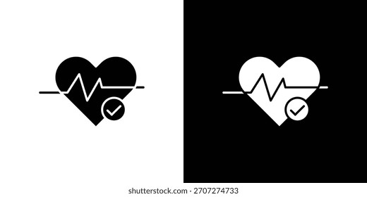Good health icon in solid silhouette set. Vector Illustration.