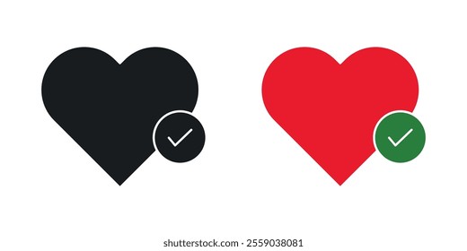 Good health icons in black and colored version