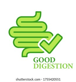 Good healthy digestion vector logo isolated on white background