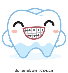 Good healthy tooth with big smile feeling fresh and white , Put on the orthodontist