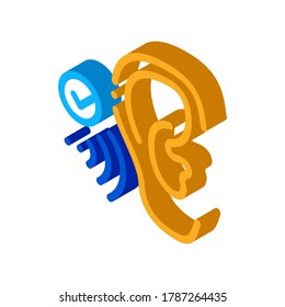 Good Hearing Perception Icon Vector. Isometric Good Hearing Perception sign. color isolated symbol illustration