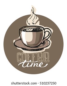 Good hot coffee. Coffee collection - hand drawn doodle  illustration. Vector illustration.