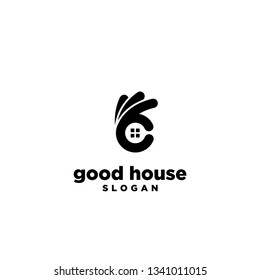 good house home move hand logo icon symbol designs vector illustration template
