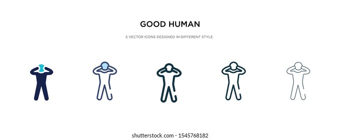 good human icon in different style vector illustration. two colored and black good human vector icons designed in filled, outline, line and stroke style can be used for web, mobile, ui