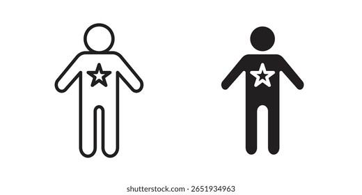 Good human icon. Flat and stroke versions. Graphic elements.