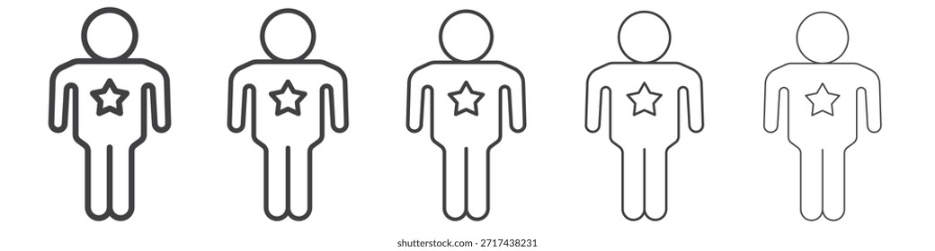 Buen icono humano en el concepto de trazos lineales