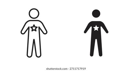 Buen icono humano en estilo lineal y plano delgado. conjunto de signos y símbolos