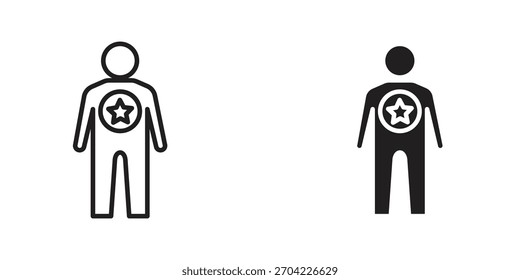 Bom ícone humano em traçado fino e estilo plano.