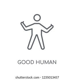 good human linear icon. Modern outline good human logo concept on white background from Feelings collection. Suitable for use on web apps, mobile apps and print media.
