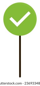 Good icon, a green sign with a check mark, symbolizing do, good, approved, and excellent, signifying positive and correct. Green tick icon in circle. Ok icon. Editable vector