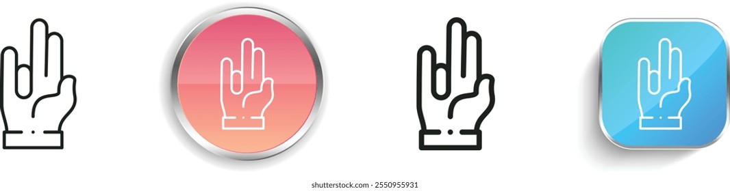 Buen icono. Diseño de estilo lineal delgado, regular y de Botón aislado sobre fondo blanco