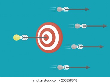 A Good Idea Is  Accuracy More Than Bad Idea, Business Concept, Flat Style