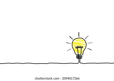 Good idea. Banner light bulb idea concept, creative concept light bulb drawn for stock. Flat style. Vector illustration