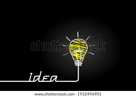 Good idea. Banner light bulb idea concept, creative concept light bulb drawn for stock. Flat style. Vector illustration