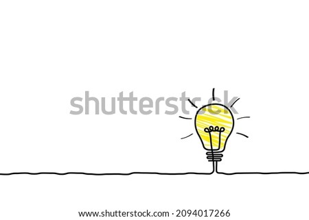 Good idea. Banner light bulb idea concept, creative concept light bulb drawn for stock. Flat style. Vector illustration
