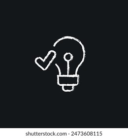 Good idea chalk icon. Line customizable illustration. Contour symbol. Vector isolated outline drawing.