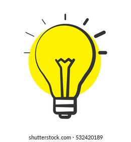 Good Idea Color Icon. Light Bulb. Eureka. Isolated Vector Illustration