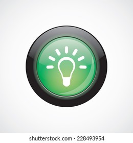 good idea glass sign icon green shiny button. ui website button  