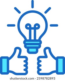 Good Idea Icon Blue Color Vector Illustration