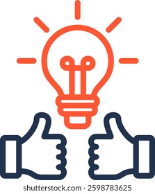 Good Idea Icon Color Line Vector Illustration