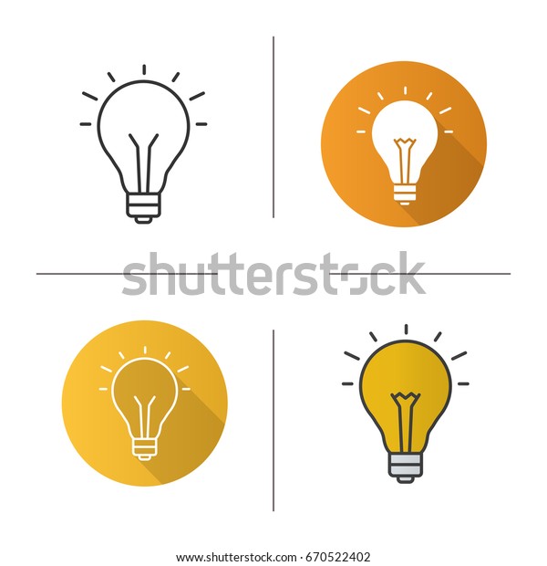 Good Idea Icon Flat Design Linear Stock Vector (Royalty Free) 670522402