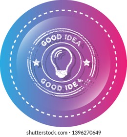 good idea icon on white background. glossy button.