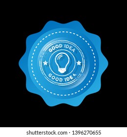 good idea icon on white background. glossy button.