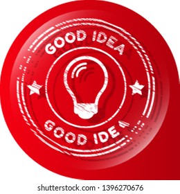 good idea icon on white background. glossy button.