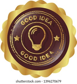 good idea icon on white background. glossy button.