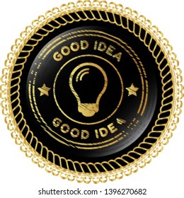 good idea icon on white background. glossy button.
