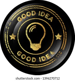 good idea icon on white background. glossy button.