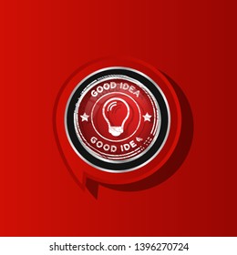 good idea icon on white background. glossy button.